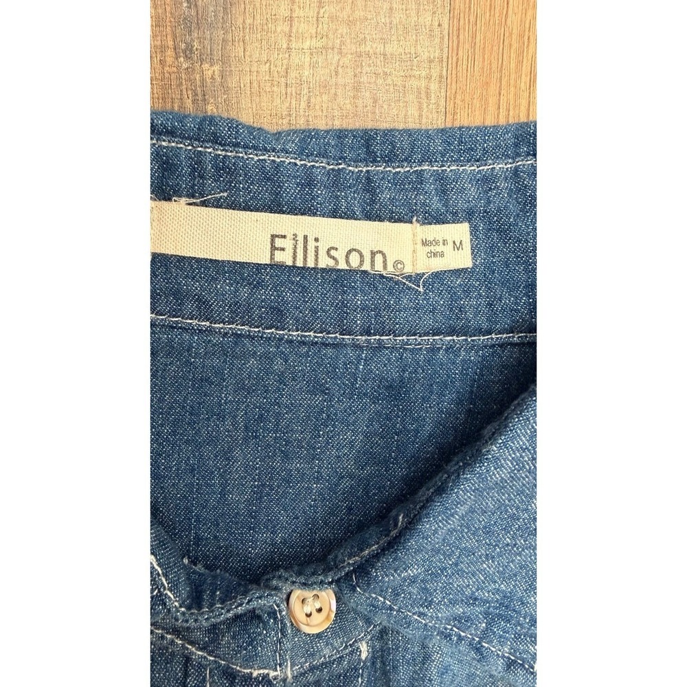 Ellison Chambray Denim Button Down Shirt Women's Medium Blue Cotton - Picture 4 of 8